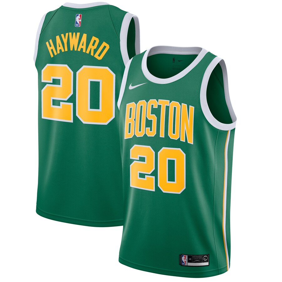 Men's Boston Celtics Gordon Hayward #20 2018-19 Nike Green Swingman Earned Edition Jersey 2401IUFL